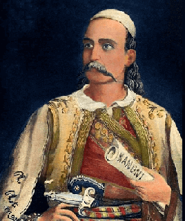 Lekë Dukagjini, príncipe medieval albanés, retrato. Creador del Kanun, el código tradicional albanés de leyes sociales y de honor. Fuente: Simon Rrota.